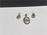 STERLING SILVER MOTHER OF PEARL JEWELRY SET