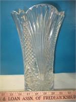 Wheel Cut Lead Crystal Large Ornate Vase