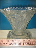 Vintage Lead Crystal Ornate Hip Vase