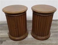 Brandt burl wood  pedestal tables