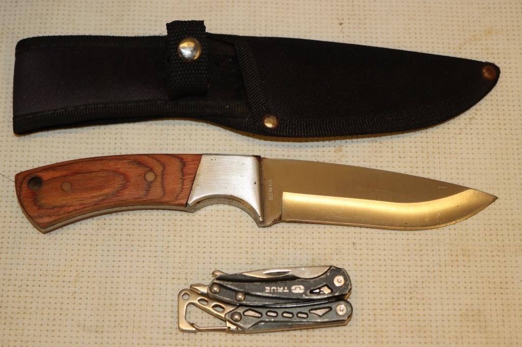 Multi Tool & Knife w/ Sheath: 4.5" Blade &