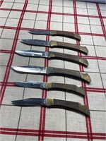 SIX FOLDING KNIVES