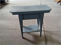 Blue Wooden Side Table