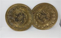 2) 12" Brass Fruit Wall Decor, made in England