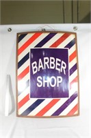 Barber Shop Enamel Slightly Curved Metal Sign