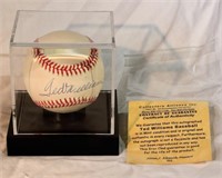 Ted Williams Autographed Baseball in Holder