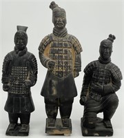3pc Chinese Terracotta Warriors / Soldiers