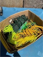 Box of extension cables and rope