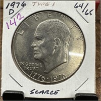 1976-D TYPE 1 UNC IKE DOLLAR SCARCE