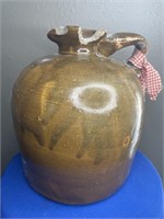 Brown Stoneware Jug with Pouring Spout 9"