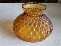 Vintage Amber Quilted Glass lamp shade FENTON Styl