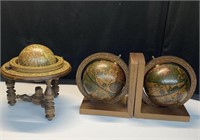 Old World Globes Bookends and Globe