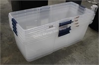 4 HEFTY 100QT RUBBERMAID CONTAINERS