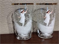 MARY GREGORY HAND PAINTED GLASSES*