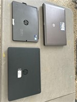 3 assorted HP laptops