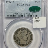 1913-S  25C PCGS F12 CAC