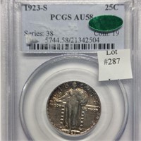 1923-S 25C PCGS AU58 CAC