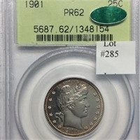 1901 25C PCGS PR62 CAC