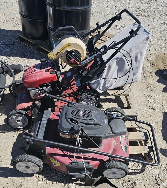 2 lawn mowers-- As seen  we did not test