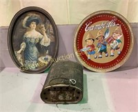 Collectable Serving Trays and Antique Foot Warmer
