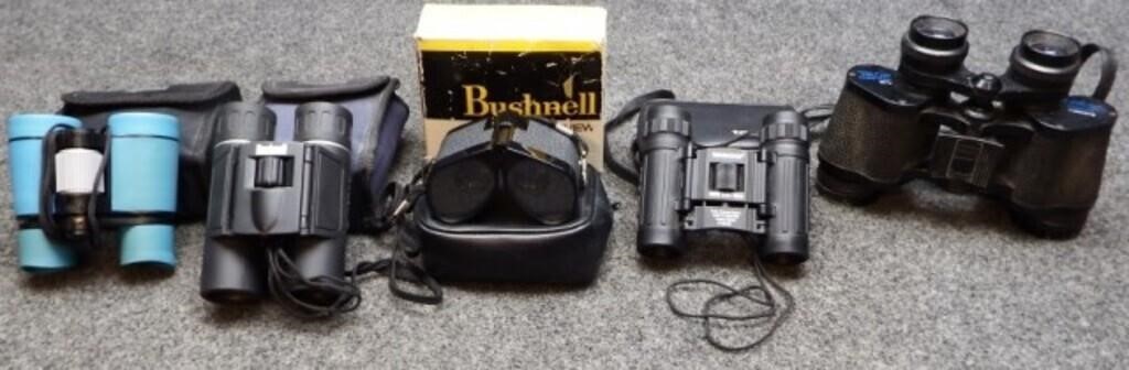 (5) Pairs of Binoculars - Tasco, Bushnell & More
