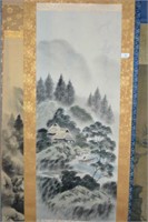 Oriental scroll - Scene of a fisherman by a