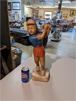 VTG Woman Golfing Statue