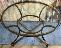11 - METAL TABLE W/ ROUND GLASS TOP