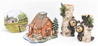 Log Cabin - Bear Candle Holders &