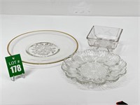 Glass Candy Dish with Deviled Egg Plate and