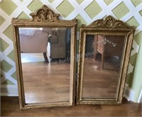 2 Wall Mirrors, 14"x25” & 12 1/2”x23”