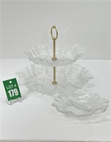 Mikasa Christmas Story Two Tiered Tray and Glass