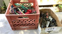 Soldering , iron, hot glue guns , crate with