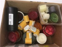 Box Full of Various Candles