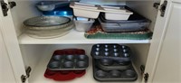 Bakeware.  Stoneware bread pan, glass pie pans,