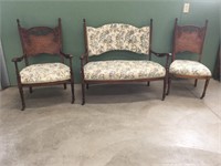 Antique Settee w/matching chairs