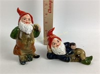 (2) Japan ceramic gnome figurines