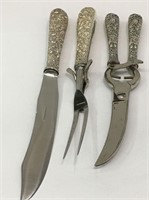 S. Kirk & Son Sterling Repousse 3 Pc. Carving Set