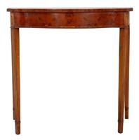 George III Style Yew Serpentine Console Table