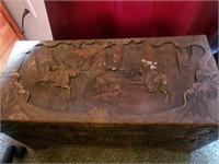 Carved Wood Camphor Chest