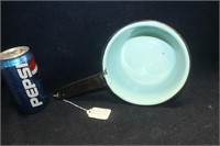 UNIQUE TURQUOISE BLACK TRIM ENAMEL SAUCE PAN