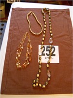 (3) Gold Tone Necklaces