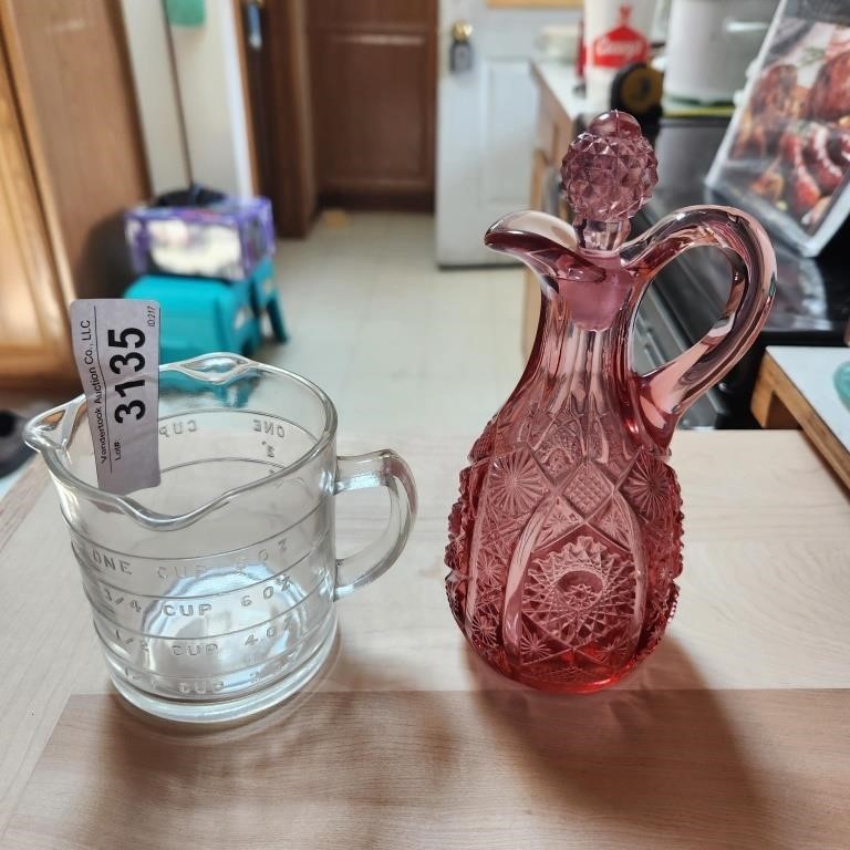 Vintage Glass Measuring Cup & Imperial Cruet