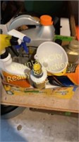Engine oil, cleaning supplies, sponges, brushes,