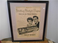 Matted and Framed Phillip Morris Advertisement