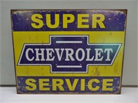 Chevy Super Service Modern Metal Sign