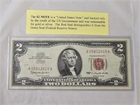 1963 $2 U.S. Red Seal Note