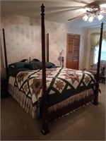 Kincaid Cherry wood queen size 4 post bed,