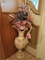 Lovely plant stand with artificial flowers 30"