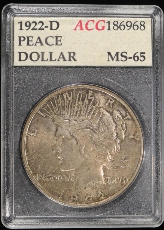 1922-D PEACE DOLLAR ACG GEM BU